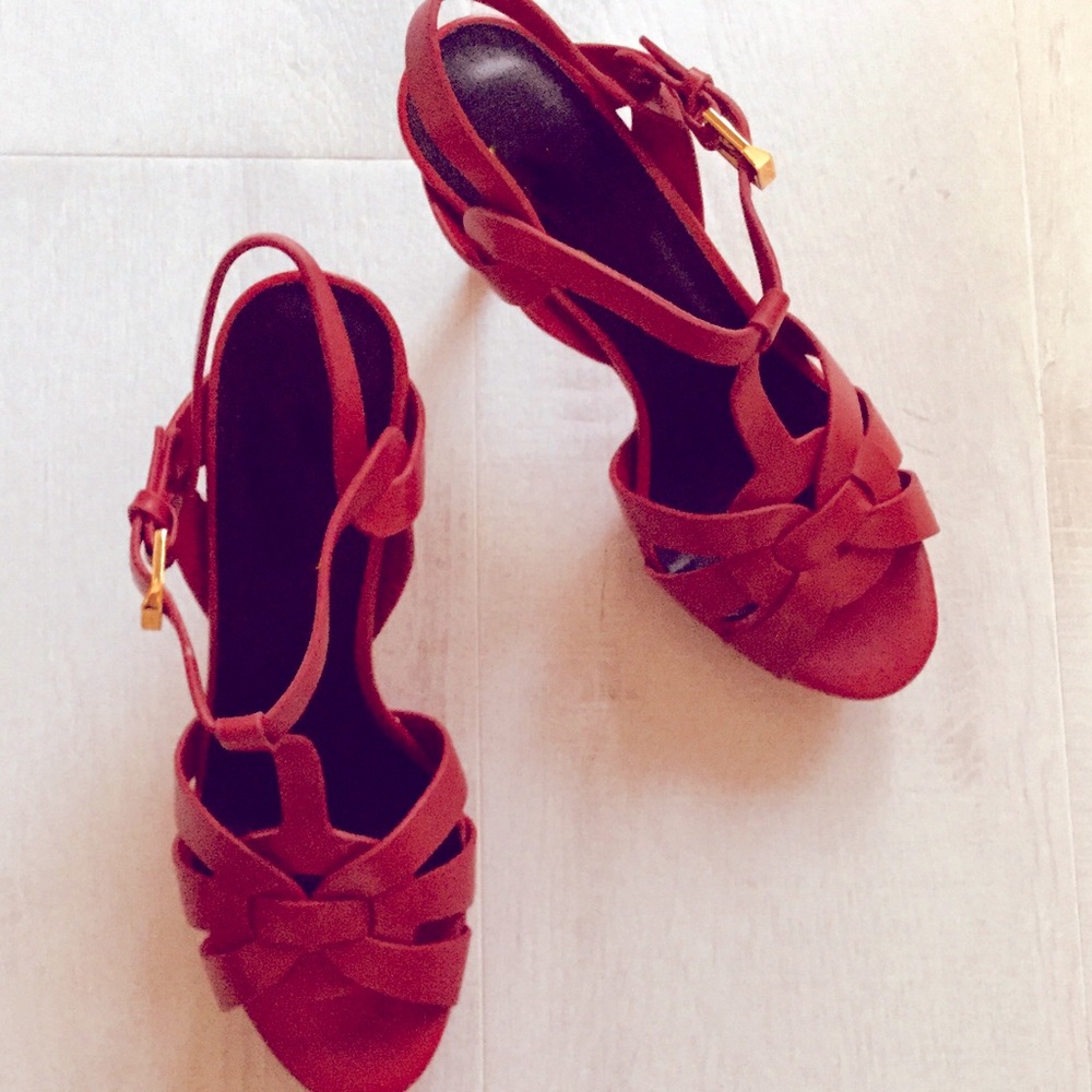 CLASSIC INTERTWINING PLATFORM  LEATHER HEEL SANDAL